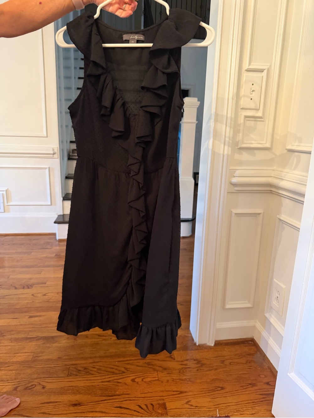 Forever 21 Black Ruffle Wrap Dress